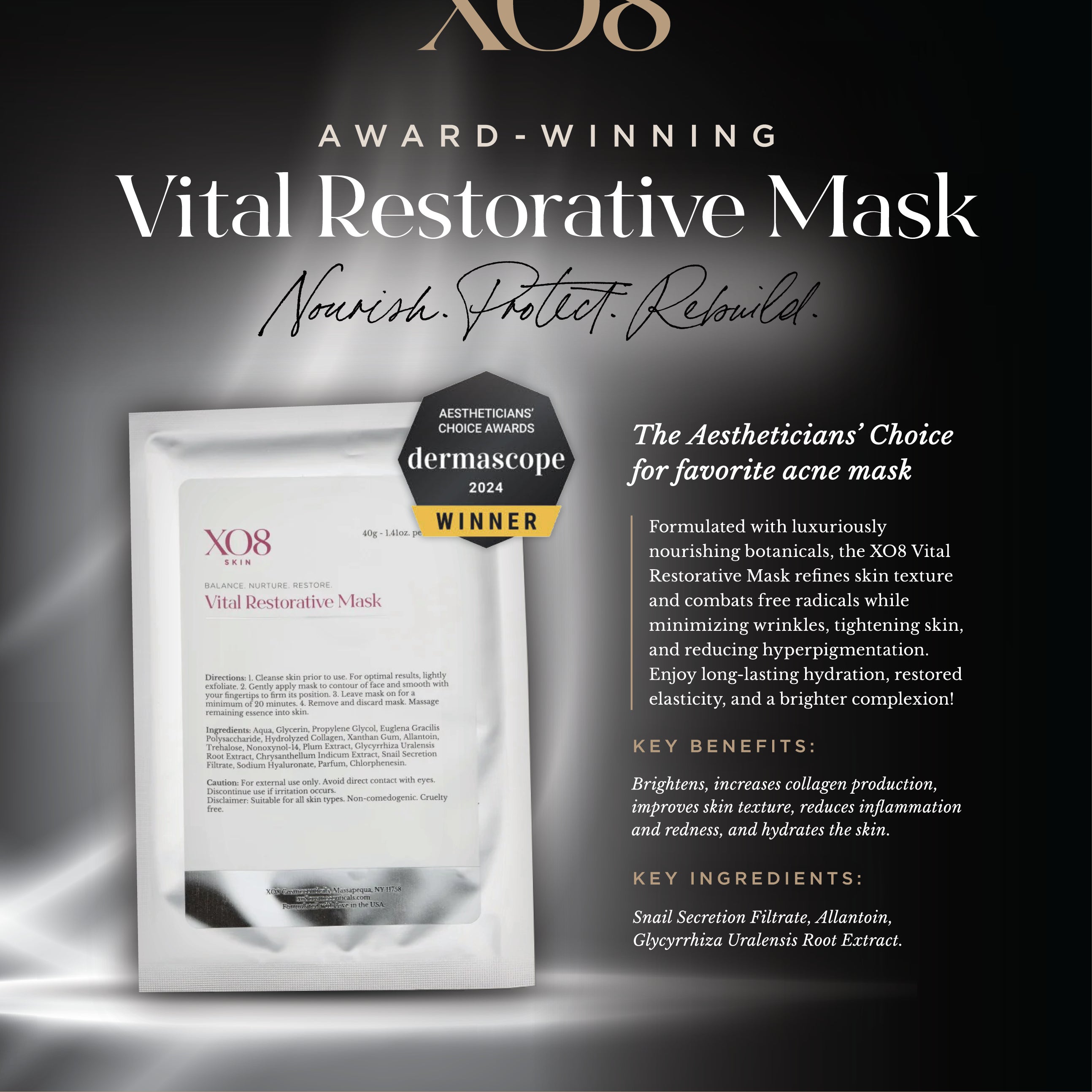 Dermascope Vital Restorative Face Mask Clinches Aesthetician's Choice Award for Best Acne Face Mask in 2024!