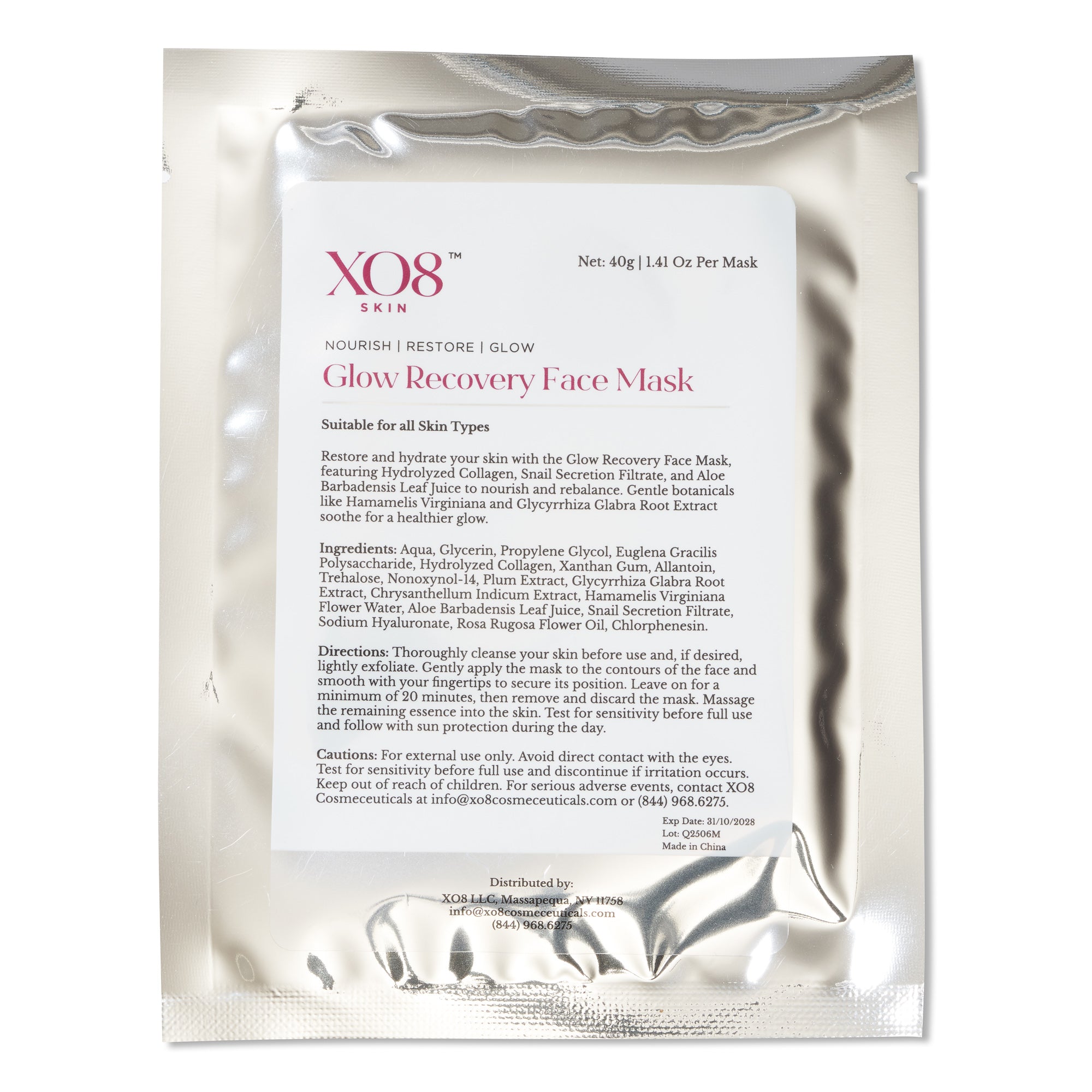Xo8 XO8 Glow Recovery Face & Neck Mask Duo – XO8 COSMECEUTICALS
